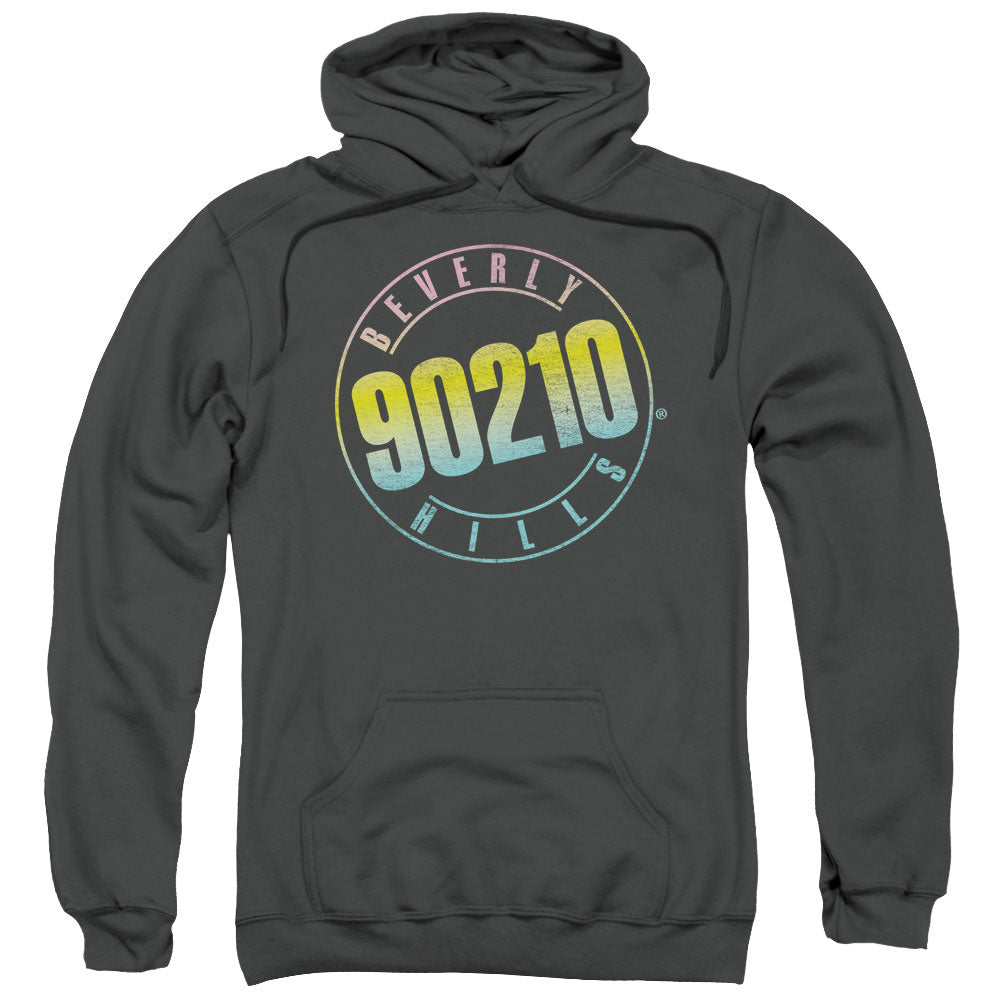 90210 Color Blend Logo Mens Hoodie Charcoal Officially Licensed
