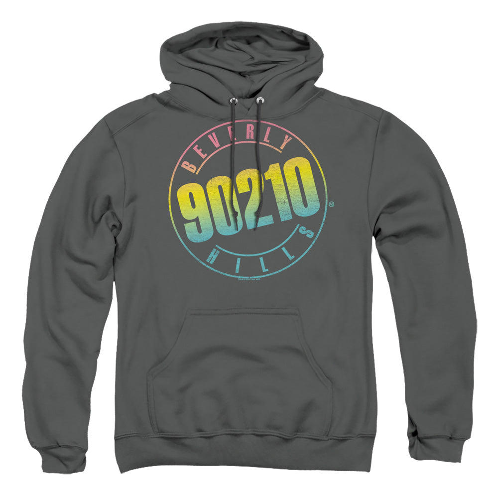 90210 Color Blend Logo Mens Hoodie Charcoal Officially Licensed