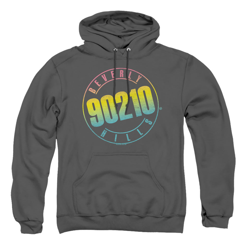 90210 Color Blend Logo Mens Hoodie Charcoal Officially Licensed