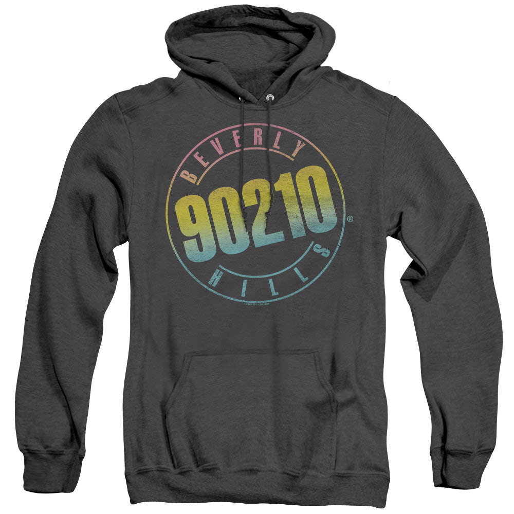 90210 Color Blend Logo Mens Heather Hoodie Black Officially Licensed