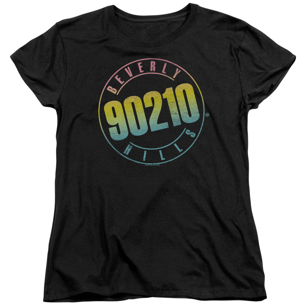 90210 Color Blend Logo Womens T Shirt Black Officially Licensed
