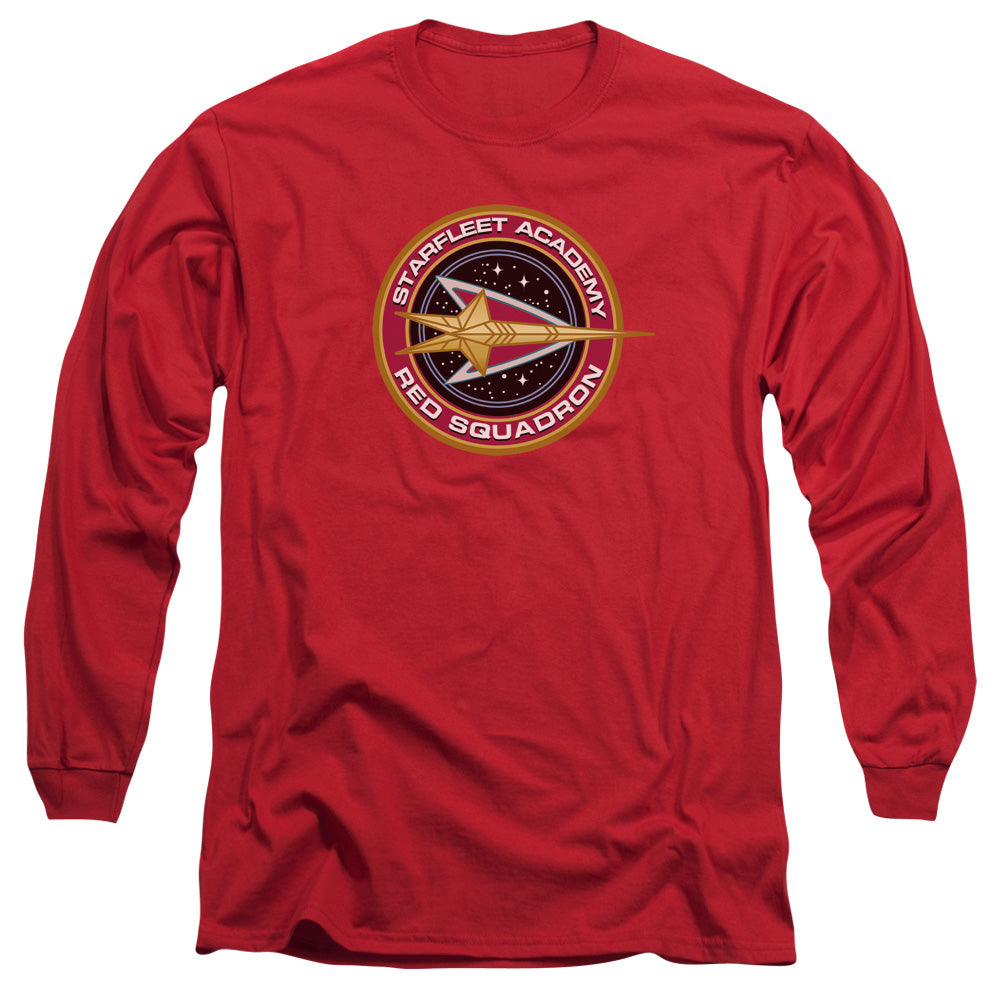 Star Trek Red Squadron Mens Long Sleeve Shirt Red Officially Licensed Officially Licensed