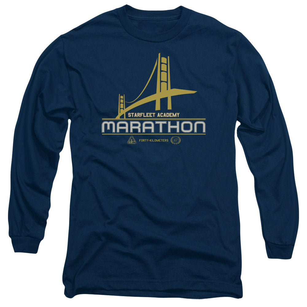 Star Trek Marathon Logo Mens Long Sleeve Shirt Navy Officially Licensed Officially Licensed