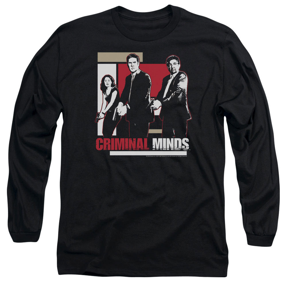 Criminal Minds Guns Drawn Mens Long Sleeve Shirt Black Officially Licensed Officially Licensed