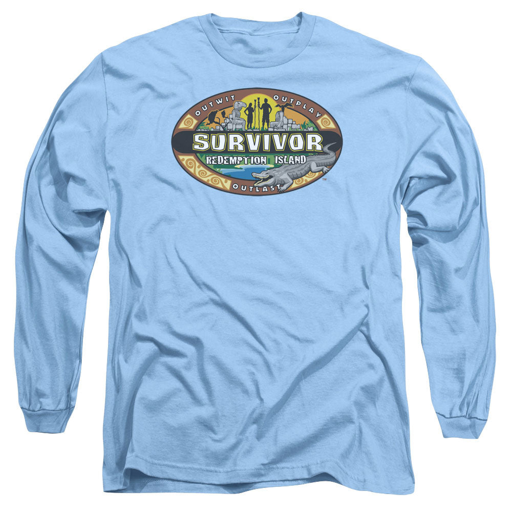Survivor Redemption Island Mens Long Sleeve Shirt Carolina Blue Officially Licensed