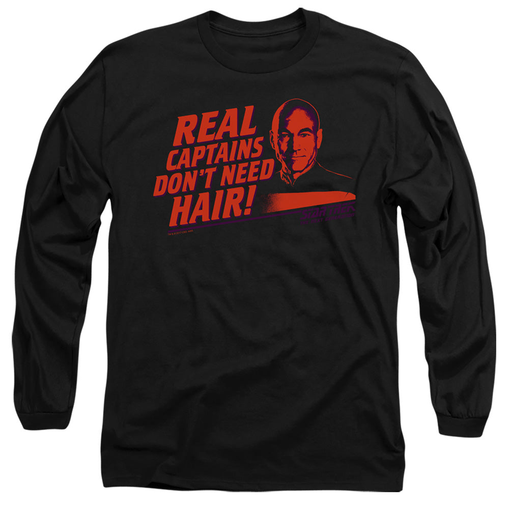 Star Trek Real Captain Mens Long Sleeve Shirt Black Officially Licensed Officially Licensed