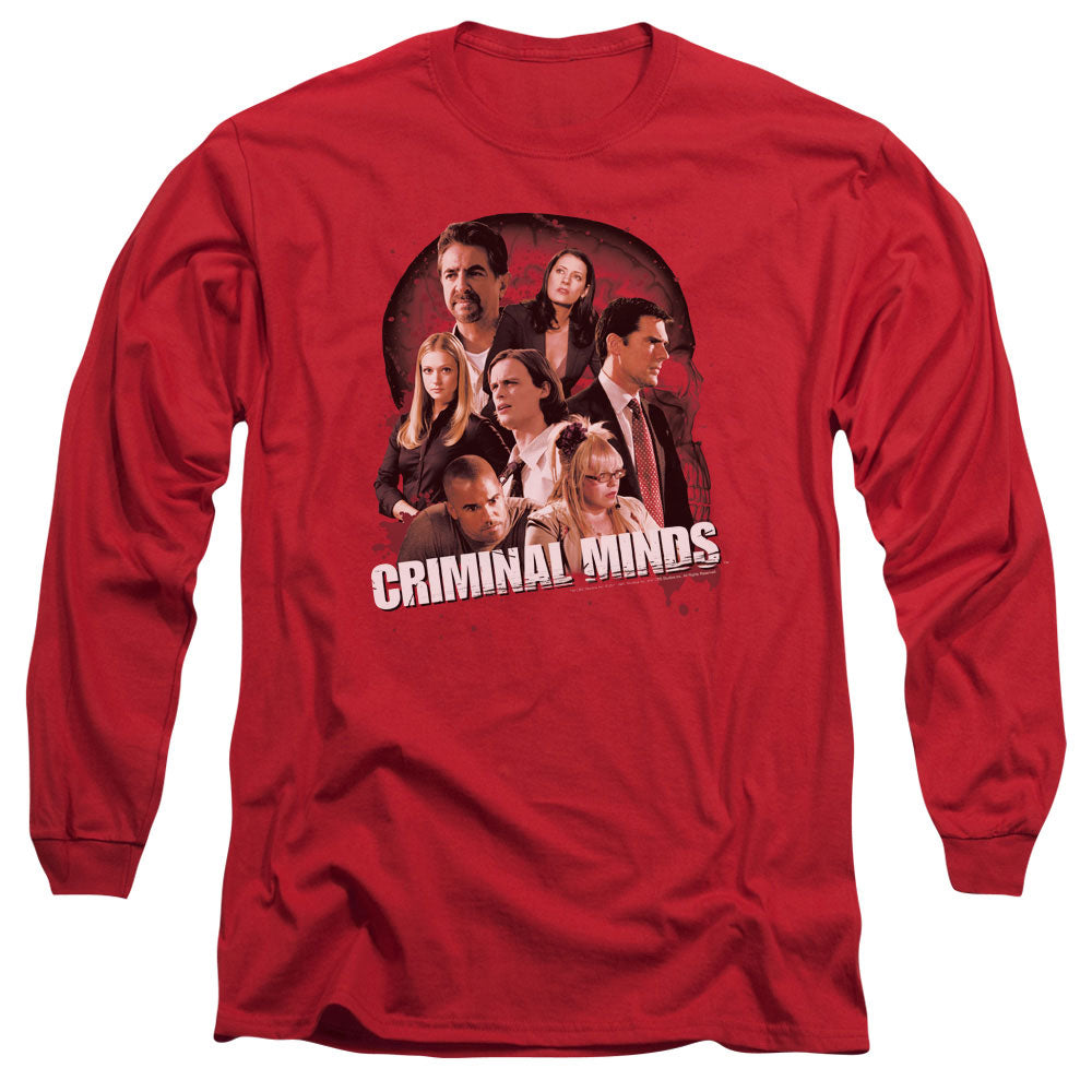 Criminal Minds Brain Trust Mens Long Sleeve Shirt Red Officially Licensed Officially Licensed
