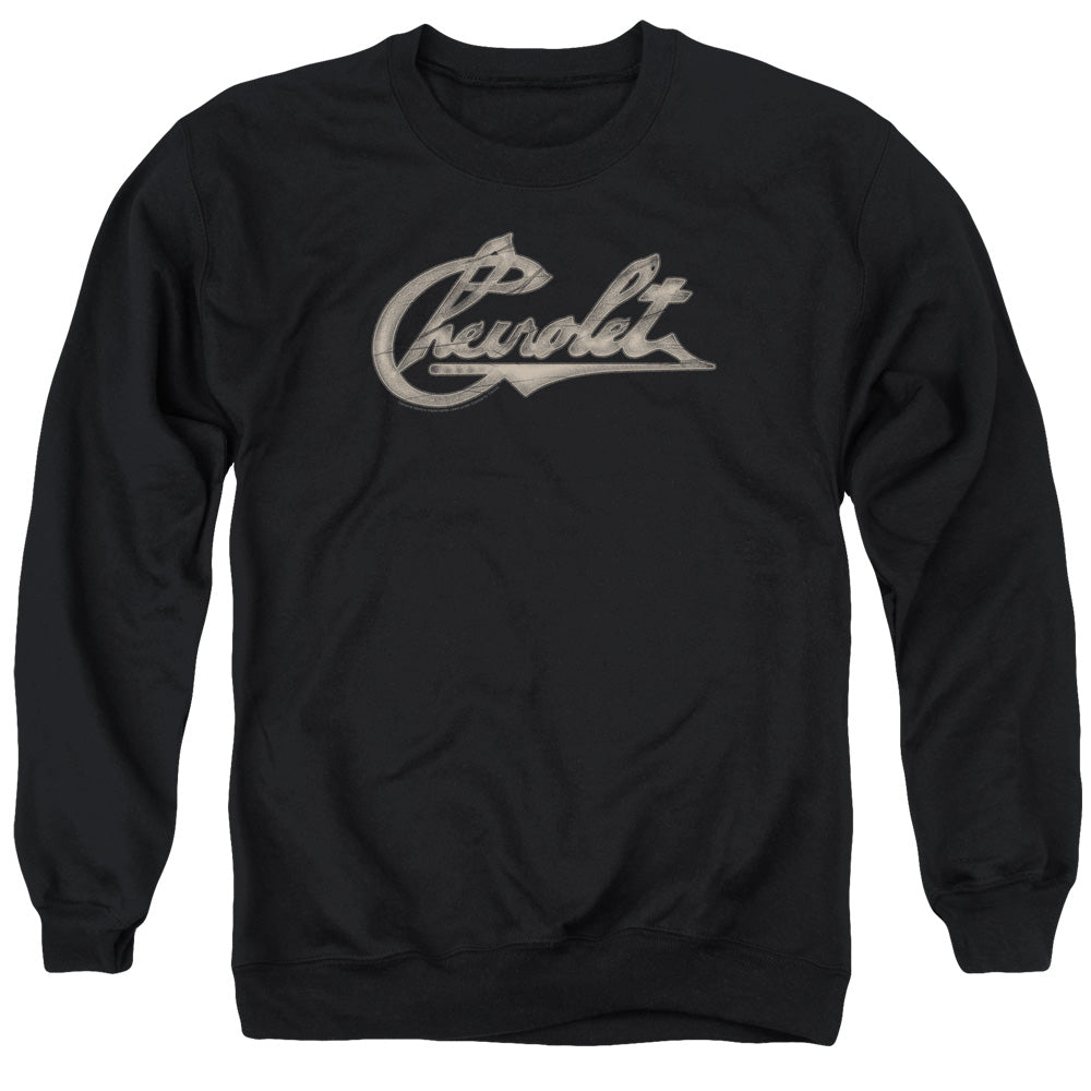 Chevrolet Chevy Script Mens Crewneck Sweatshirt Black Officially Licensed