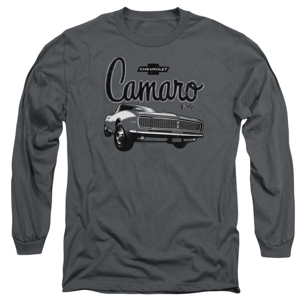 Chevrolet Script Car Mens Long Sleeve Shirt Charcoal Officially Licensed Officially Licensed