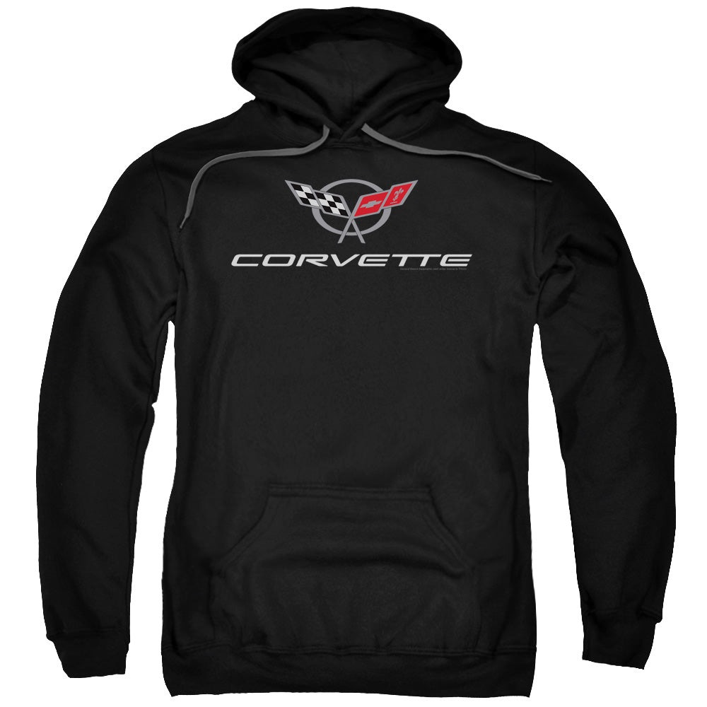 Chevrolet Corvette Modern Emblem Mens Hoodie Black Officially Licensed