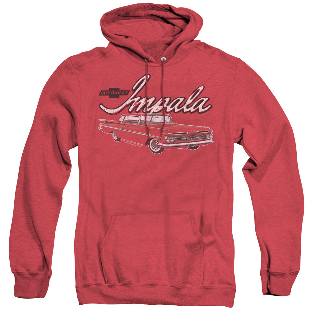 Chevrolet Classic Impala Mens Heather Hoodie Red Officially Licensed