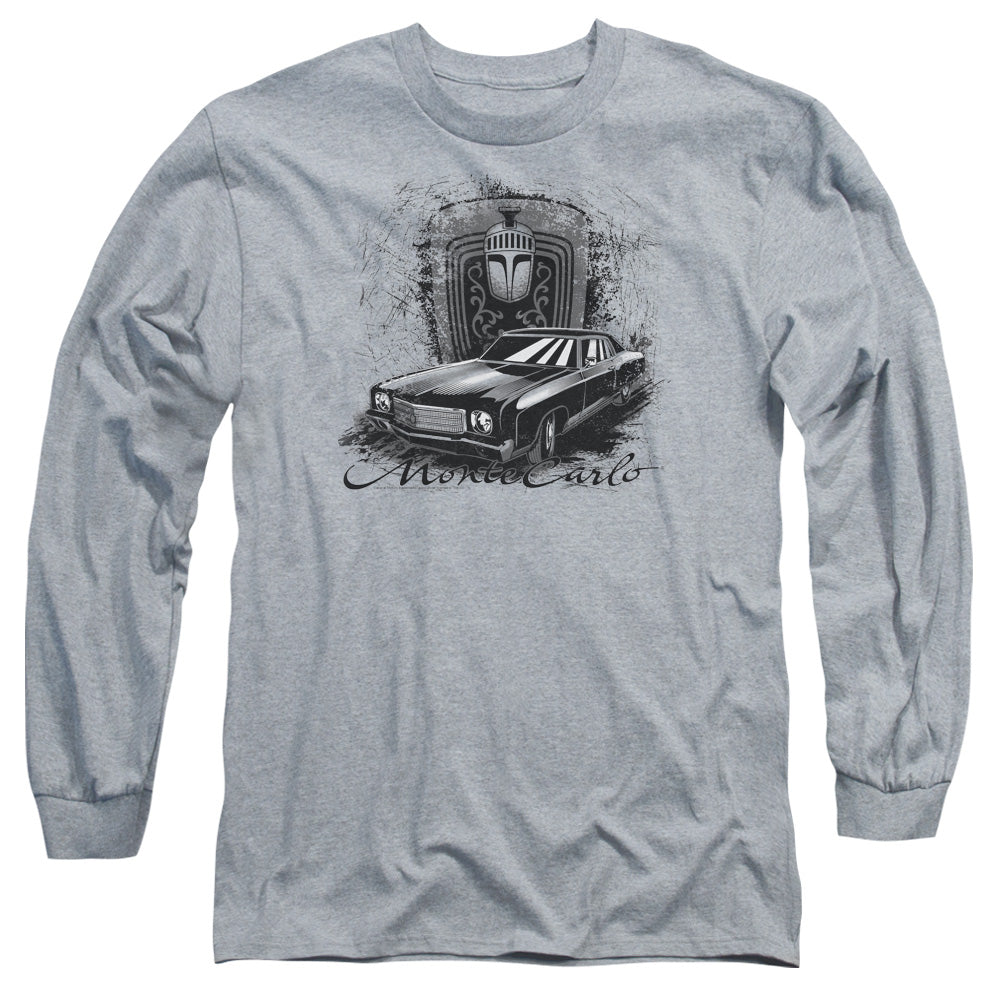 Chevrolet Monte Carlo Drawing Mens Long Sleeve Shirt Athletic Heather Officially Licensed Officially Licensed