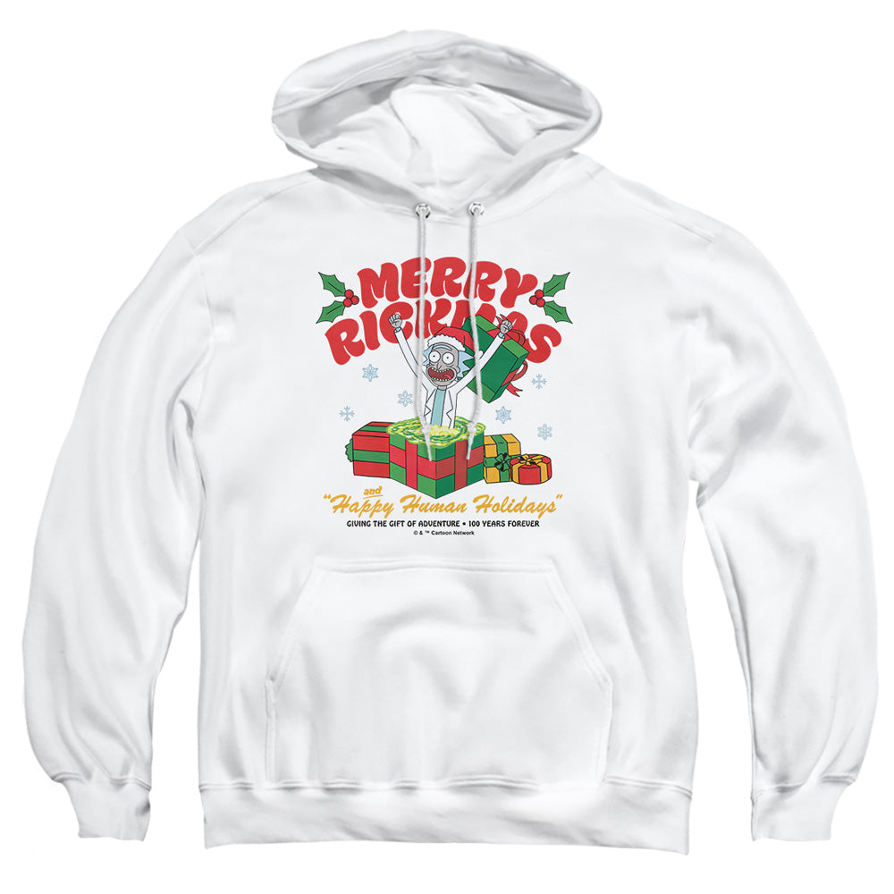 Rick And Morty Christmas Merry Rickmas Presents Mens Hoodie White Officially Licensed