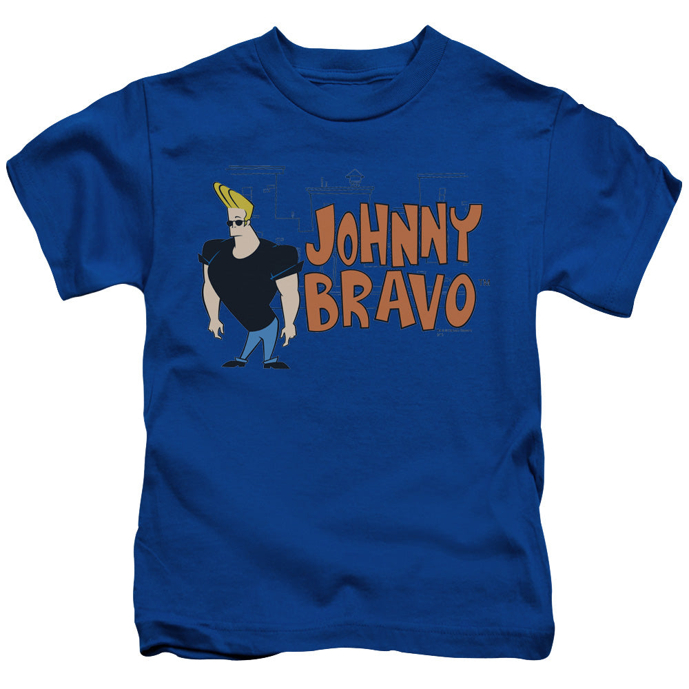 Johnny Bravo Johnny Logo Juvenile Kids Youth T Shirt Royal Blue Officially Licensed