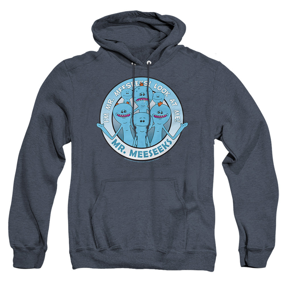 Rick And Morty Mr Meeseeks Heather Mens Hoodie Navy Officially Licensed