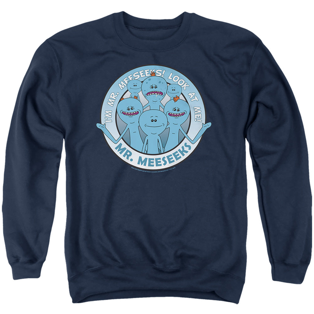Rick And Morty Mr Meeseeks Mens Crewneck Sweatshirt Navy