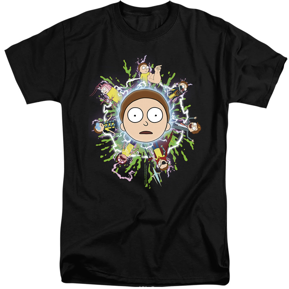 Rick And Morty Multiple Morty Mens Tall T Shirt Black Officially Licensed