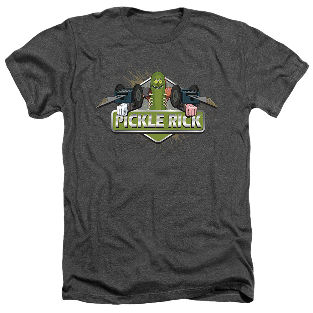 Rick And Morty Pickle Rick Heather Mens T Shirt Black Officially Licensed