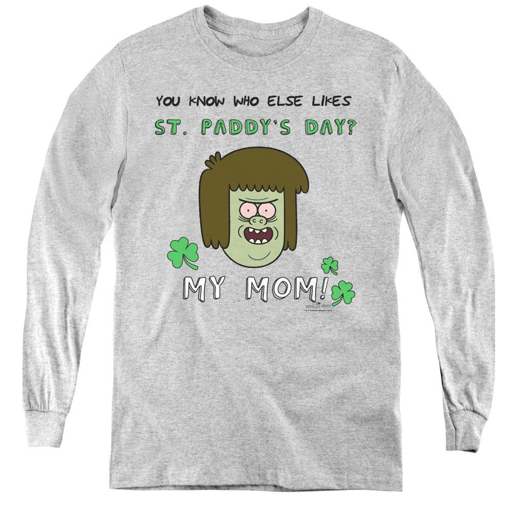 The Regular Show My Mom Long Sleeve Kids Youth T Shirt Athletic Heather Officially Licensed