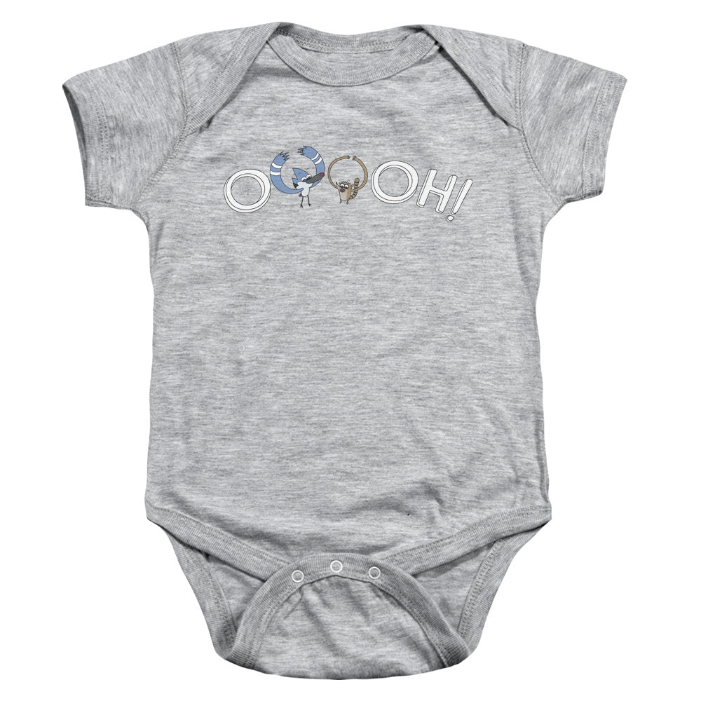 The Regular Show Ooooh Infant Baby Snapsuit Athletic Heather Officially Licensed