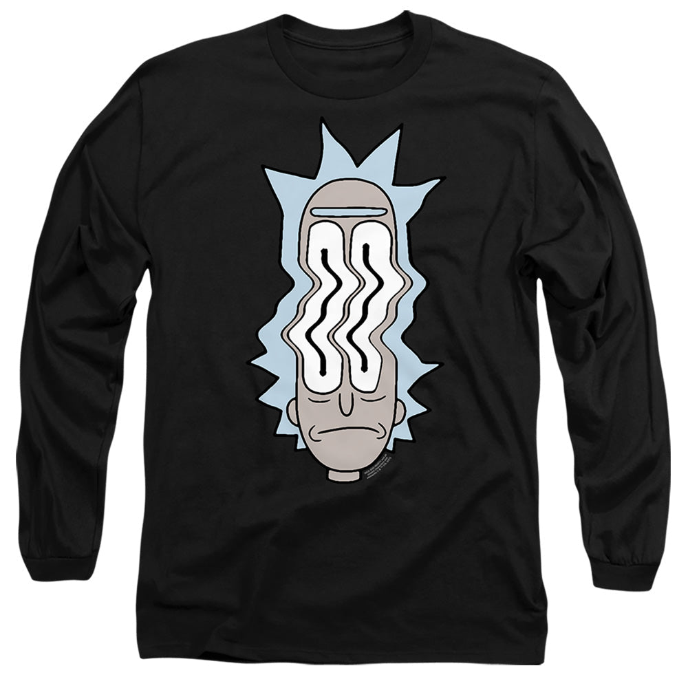 Rick And Morty Rick Waves Mens Long Sleeve Shirt Black Officially Licensed