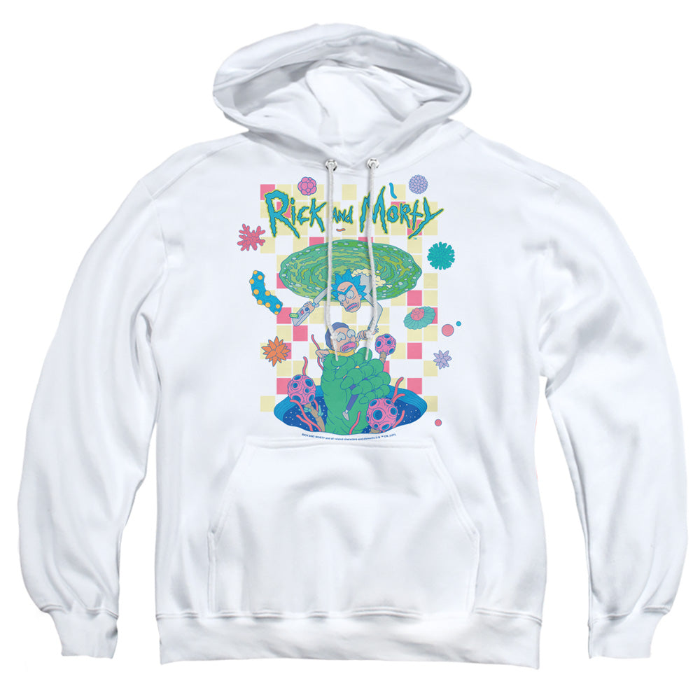 Rick And Morty Falling Portals Mens Hoodie White