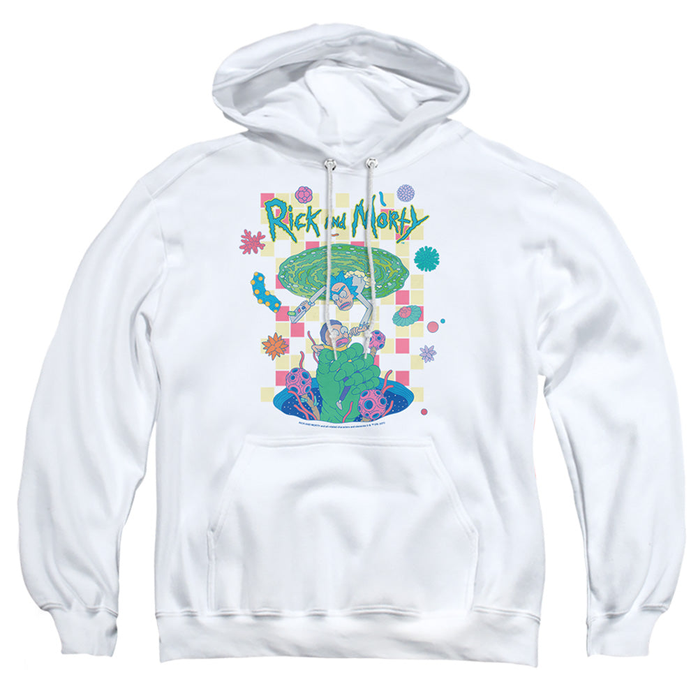 Rick And Morty Falling Portals Mens Hoodie White