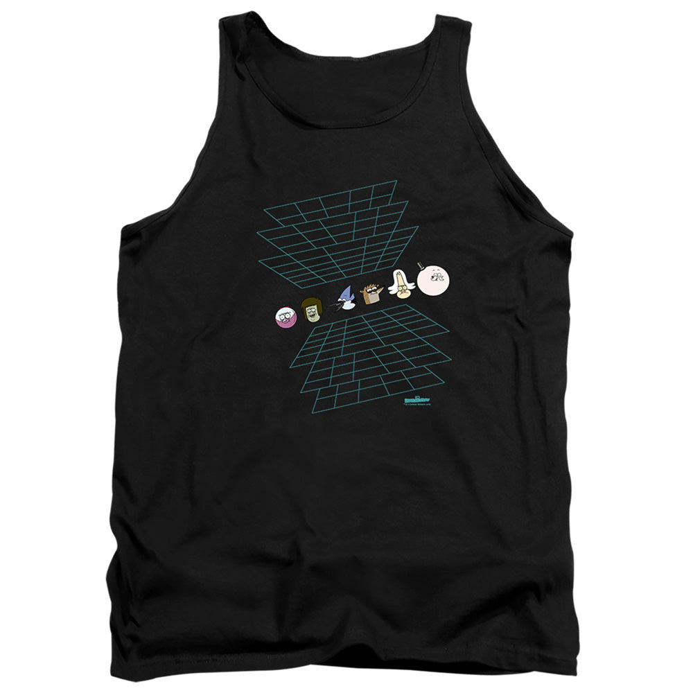 The Regular Show Regular Grid Mens Tank Top Shirt Black Officially Licensed