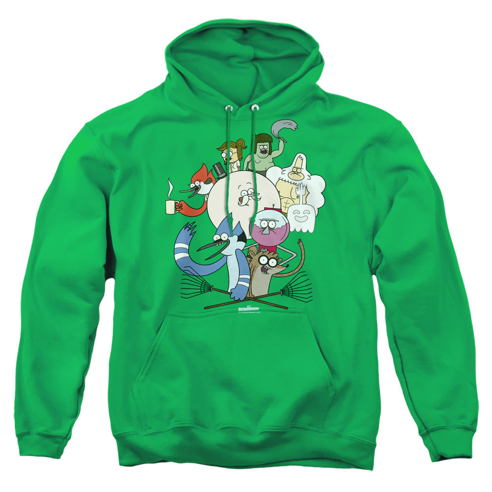 Regular Show Regular Cast Mens Hoodie Kelly Green