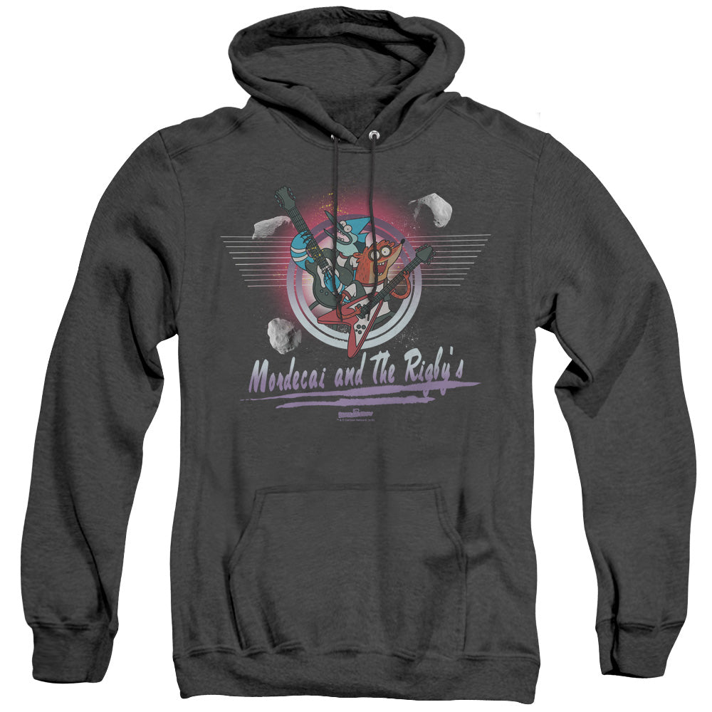 The Regular Show Mordecai & the Rigbys Heather Mens Hoodie Black Officially Licensed