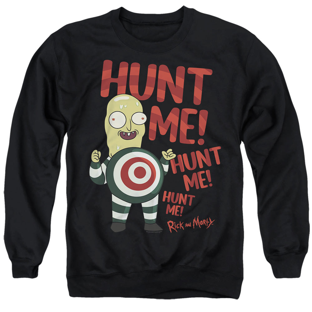 Rick And Morty Hunt Me Mens Crewneck Sweatshirt Black
