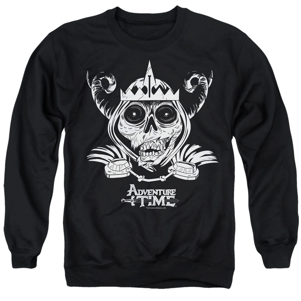 Adventure Time Skull Face Mens Crewneck Sweatshirt Black Officially Licensed