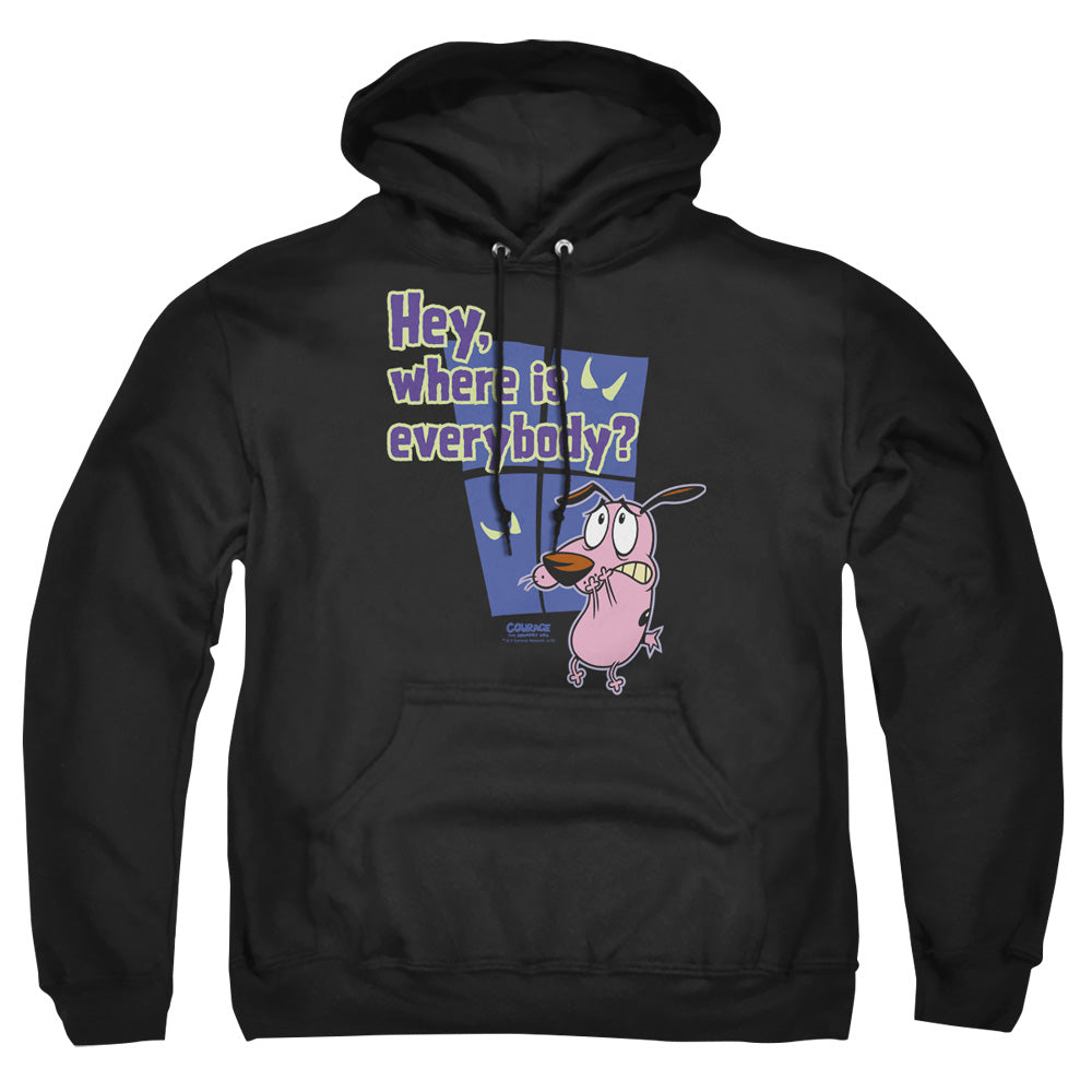 Courage Where Is Everybody Mens Hoodie Black Officially Licensed