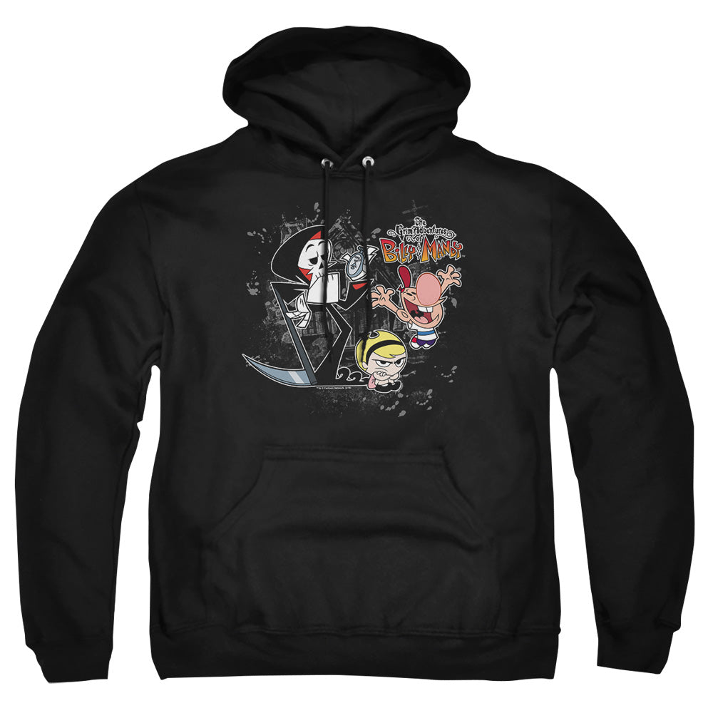 Billy & Mandy Splatter Cast Mens Hoodie Black Officially Licensed