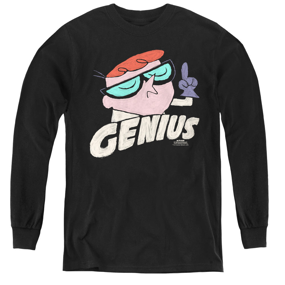 Dexters Laboratory Genius Long Sleeve Kids Youth T Shirt Black Officially Licensed