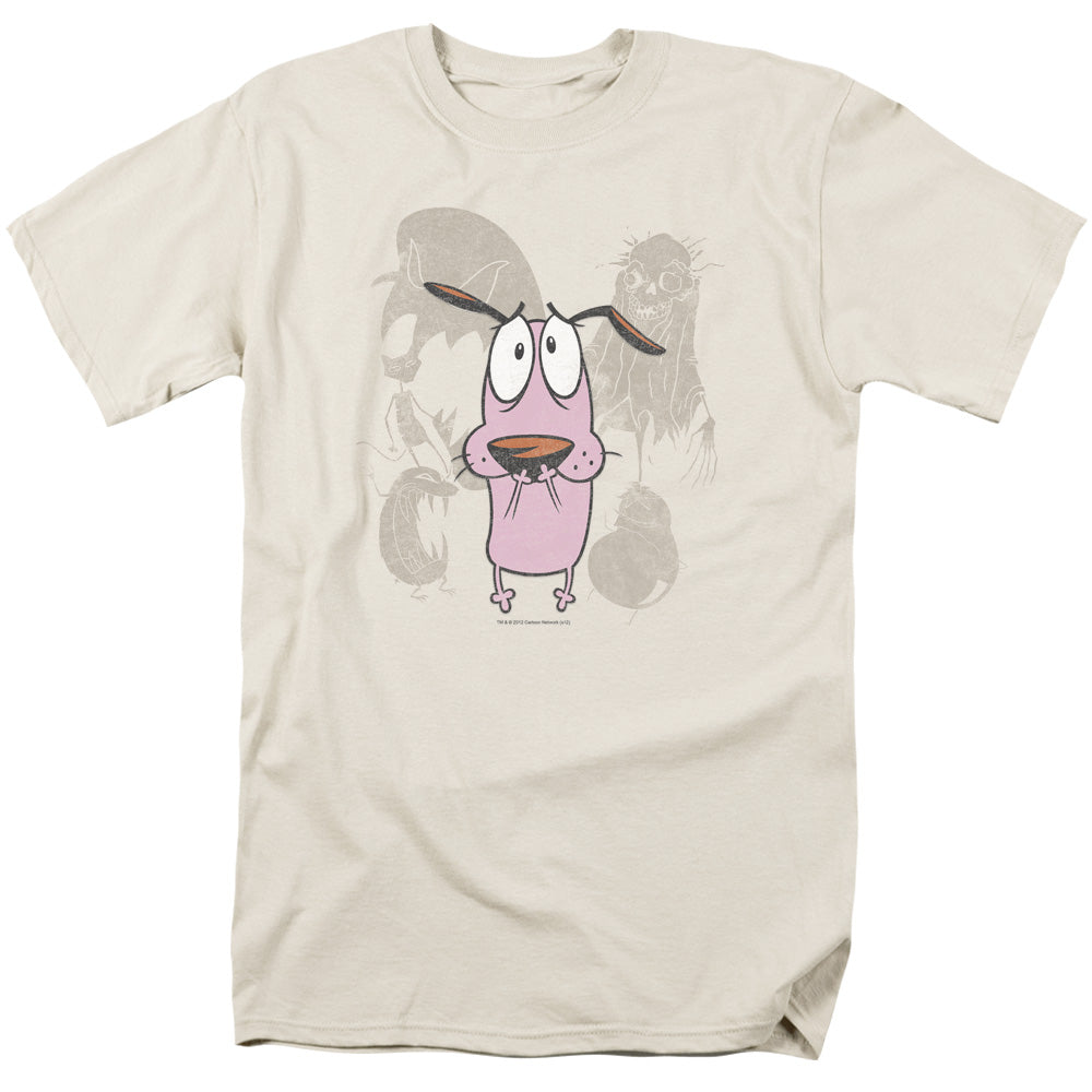 Courage The Cowardly Dog Monsters Mens T Shirt Cream Officially Licensed