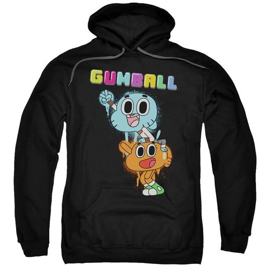 Amazing World Of Gumball Gumball Spray Mens Hoodie Black Officially Licensed