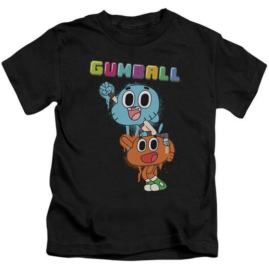 Amazing World of Gumball Gumball Spray Juvenile Kids Youth T Shirt Black Officially Licensed