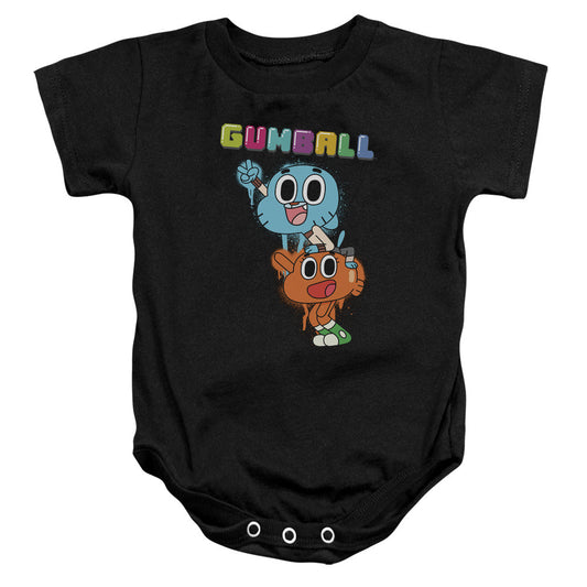 Amazing World of Gumball Gumball Spray Infant Baby Snapsuit Black Officially Licensed