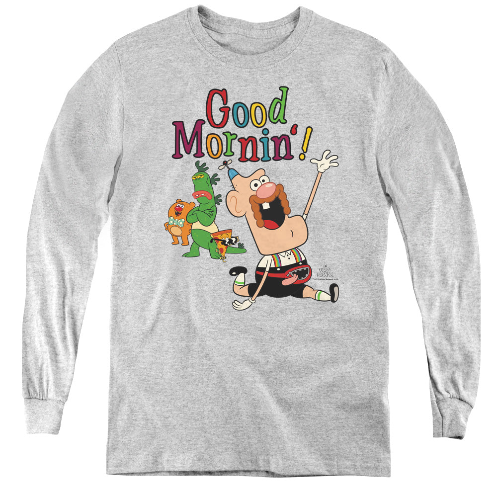 Uncle Grandpa Good Mornin Long Sleeve Kids Youth T Shirt Athletic Heather Officially Licensed