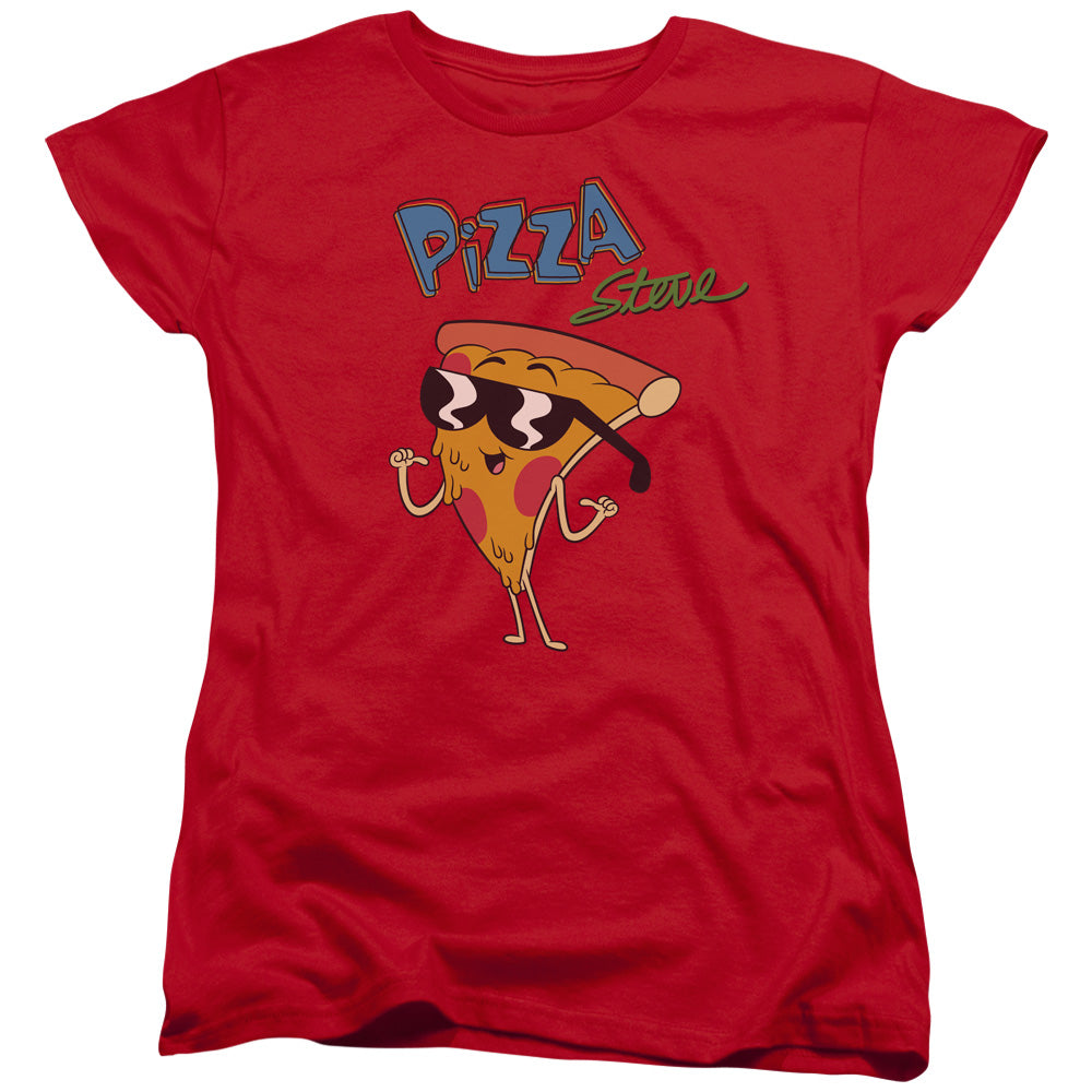 Uncle Grandpa Pizza Steve Womens T Shirt Red Officially Licensed