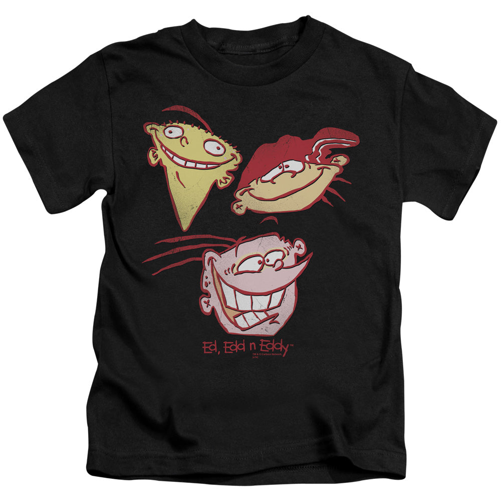 Ed Edd N Eddy Three Heads Juvenile Kids Youth T Shirt Black Officially Licensed