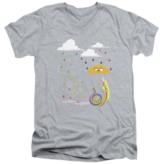 Adventure Time Lady in the Rain Mens Slim Fit V Neck T Shirt Athletic Heather Officially Licensed