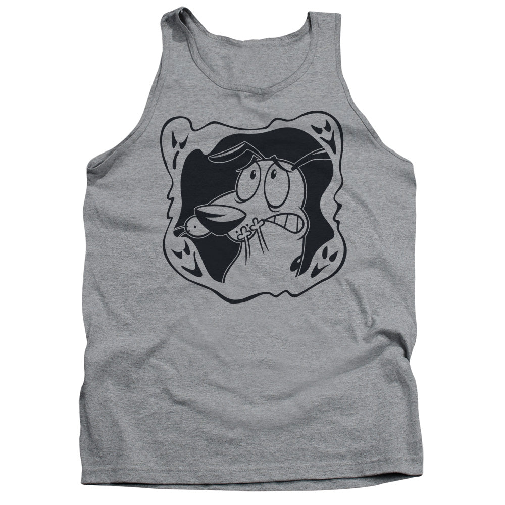 Courage The Cowardly Dog Ghost Frame Mens Tank Top Shirt Athletic Heather Officially Licensed
