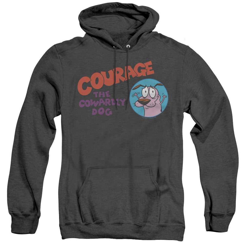 Courage The Cowardly Dog Courage Logo Mens Heather Hoodie Black Officially Licensed