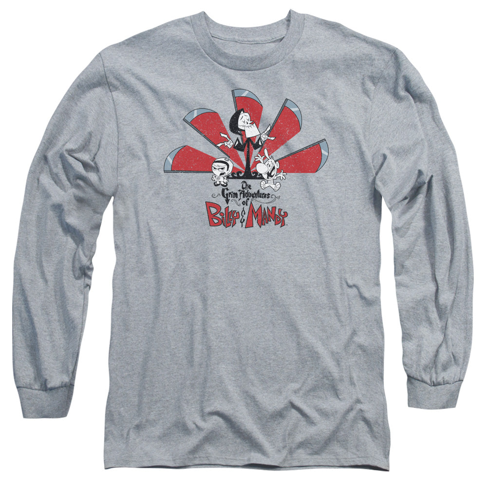 Grim Adventures Of Billy And Mandy Grim Adventures Mens Long Sleeve Shirt Athletic Heather Officially Licensed Officially Licensed
