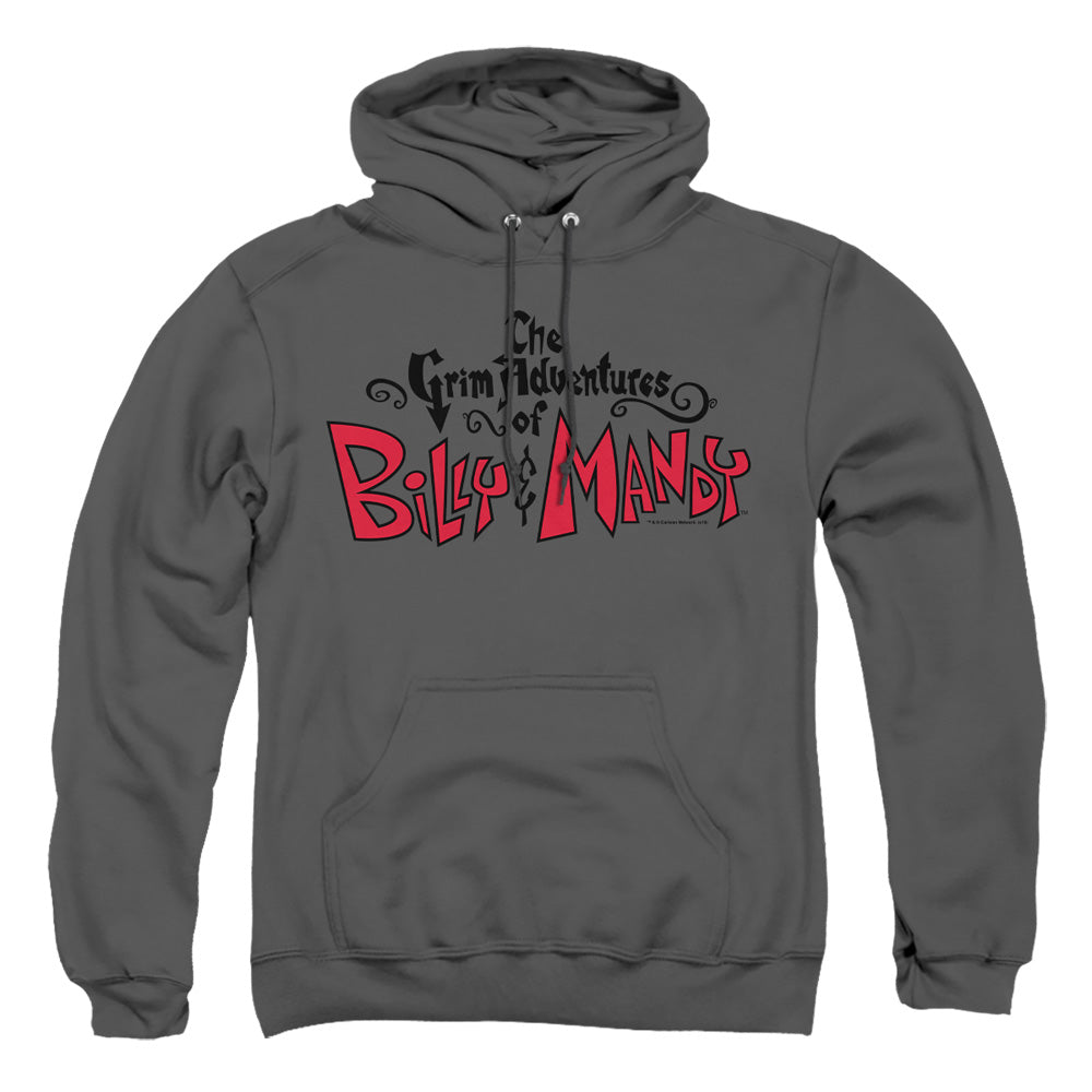 Grim Adventures Of Billy And Mandy Grim  Logo Mens Hoodie Charcoal Officially Licensed