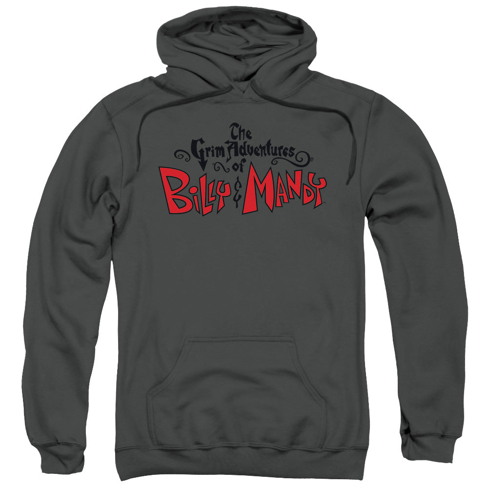 Grim Adventures Of Billy And Mandy Grim  Logo Mens Hoodie Charcoal Officially Licensed