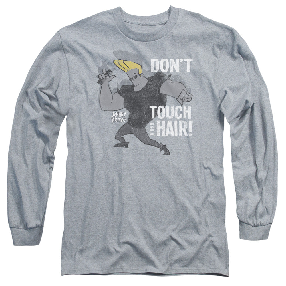Johnny Bravo Hair Mens Long Sleeve Shirt Athletic Heather Officially Licensed Officially Licensed