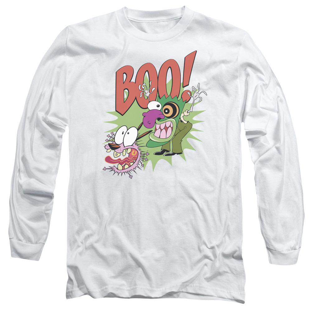 Courage The Cowardly Dog Stupid Dog Mens Long Sleeve Shirt White Officially Licensed Officially Licensed